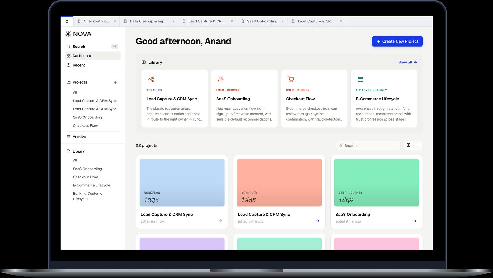 Dashboard — NOVA screenshot