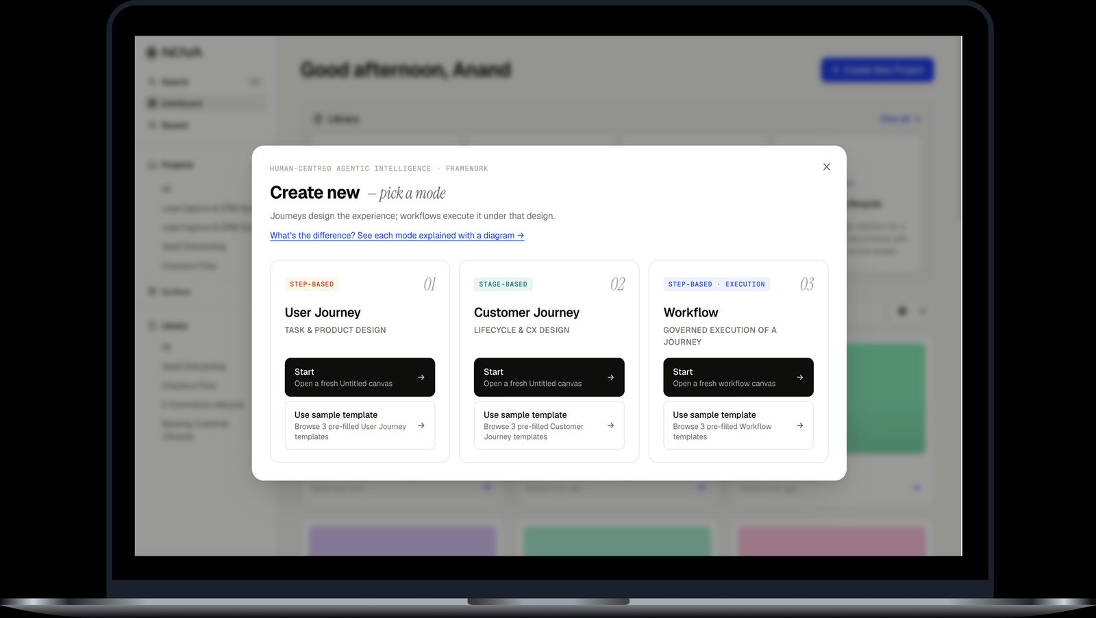 Create new — NOVA screenshot
